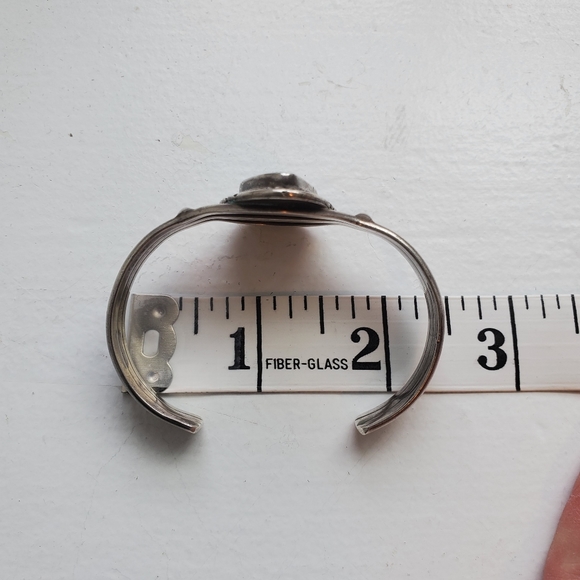 Vintage Native American Navajo Turquoise Silver Bracelet Cuff - Picture 14 of 14